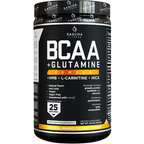BCAA + GLUTAMINA EM PÓ - MANGA COCO - SASCHA FITNESS