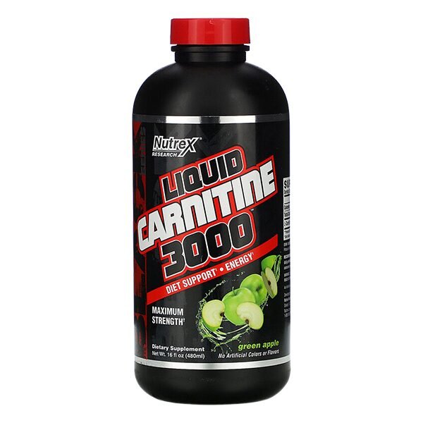 CARNITINA LÍQUIDA 3000 MAÇÃ VERDE X 480 ML - 16 SERVIÇOS