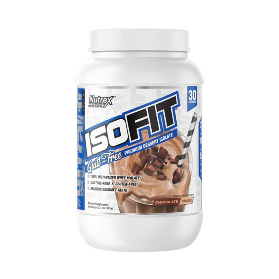 frasco de ISOFIT NUTREX CHOCOLATE SHAKE 2,2LBS