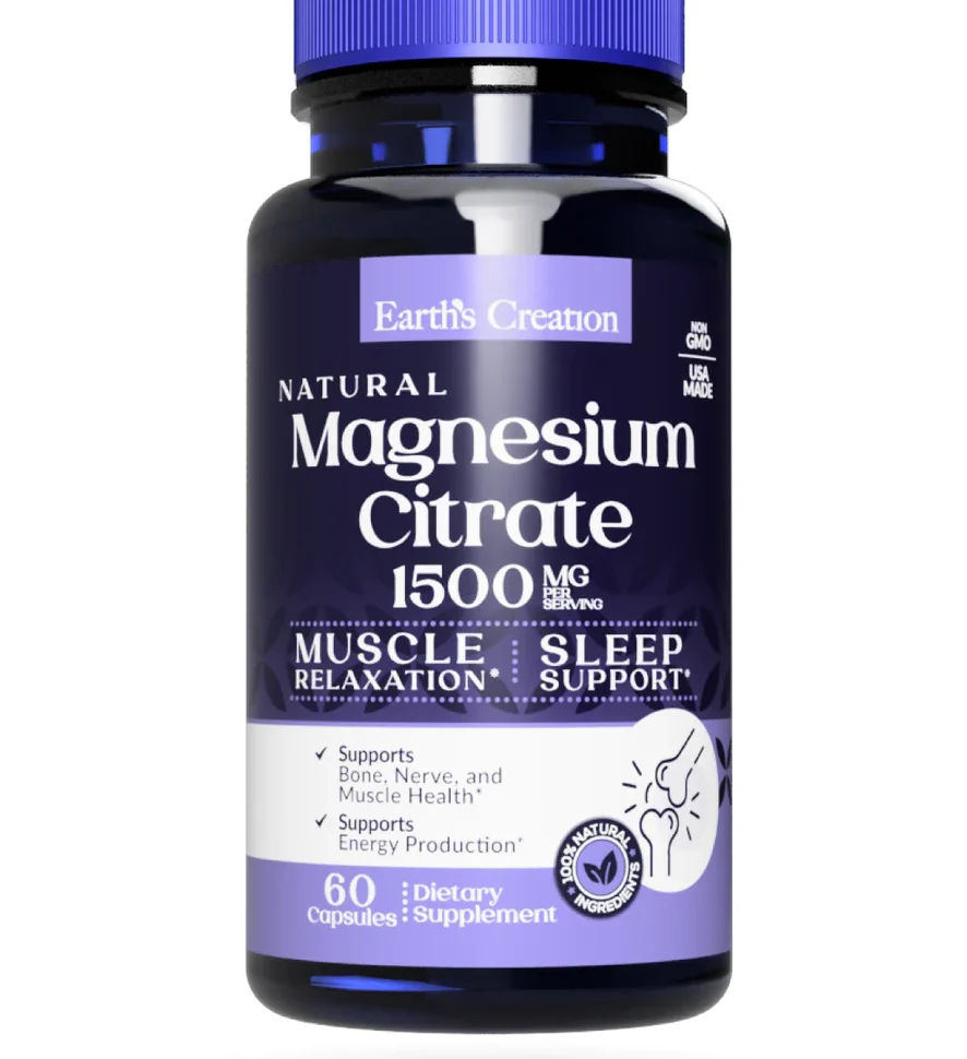 EARTH'S CREATION MAGNESIUM CITRATE 1500MG 60 CÁPSULAS