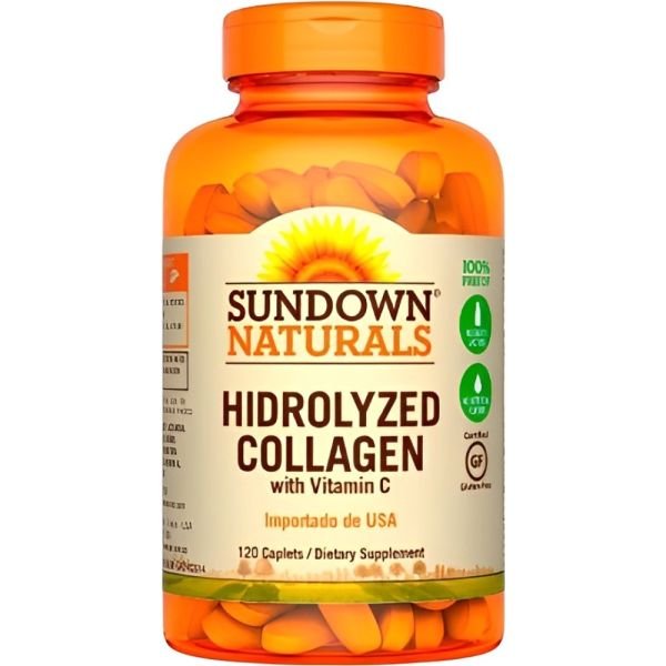 COLÁGENO HIDROLISADO COM VITAMINA C SUNDOWN NATURALS 120cápsulas