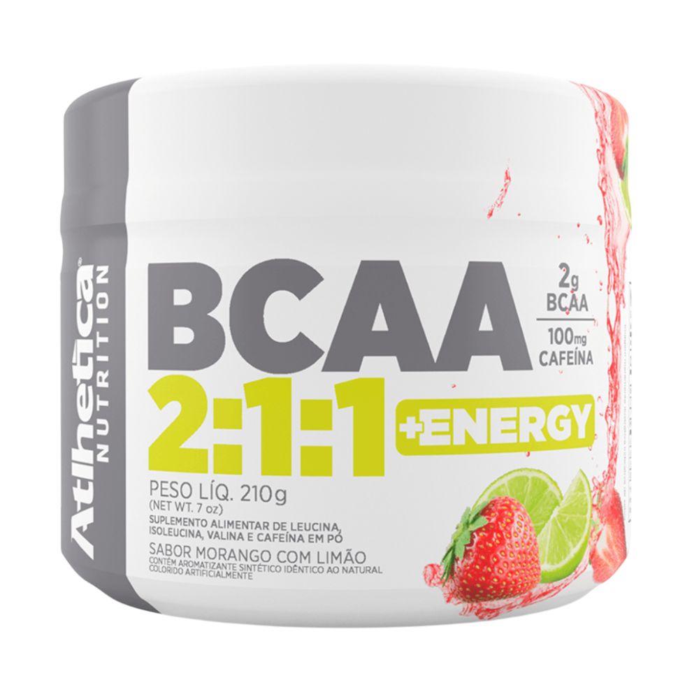 BCAA 2:1:1+ENERGY 210GR - (MORANGO COM LIMÃO)
